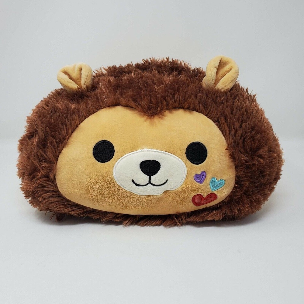Stackable Plush Stuffed Animal Lion Valentine's Day Hearts Squishy Tan Brown 11"